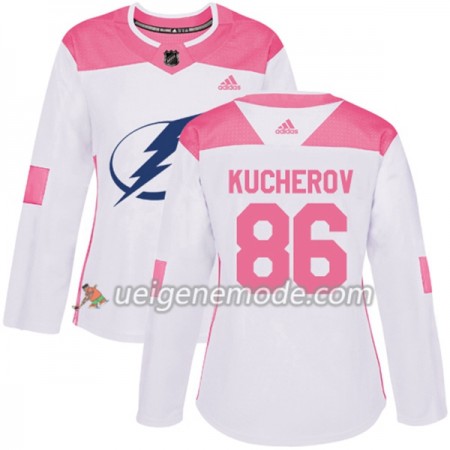 Dame Eishockey Tampa Bay Lightning Trikot Nikita Kucherov 86 Adidas 2017-2018 Weiß Pink Fashion Authentic